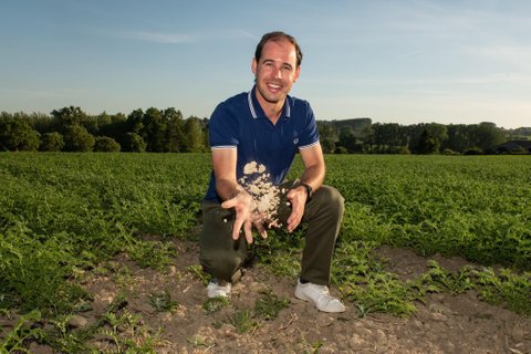 Kikkererwtenteler Thomas Truyen in de Vlaamse Ardennen